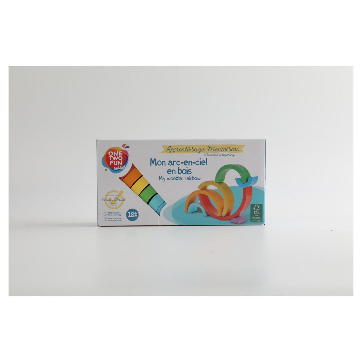 One Two Fun Mon arc-en-ciel en bois Montessori