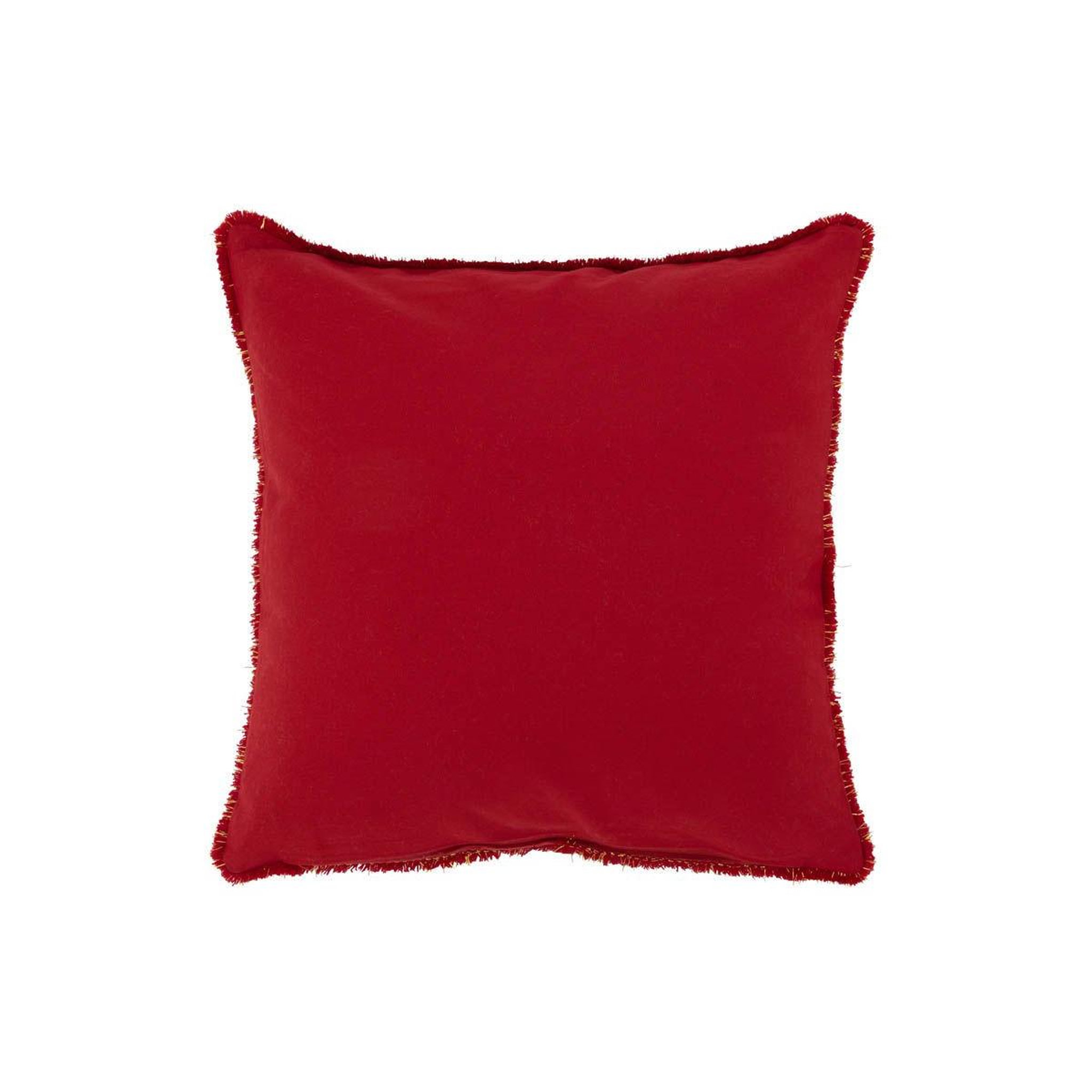 Voir la diapositive 2 : J-LINE Coussin déco sapin  ellis  45x45cm rouge
