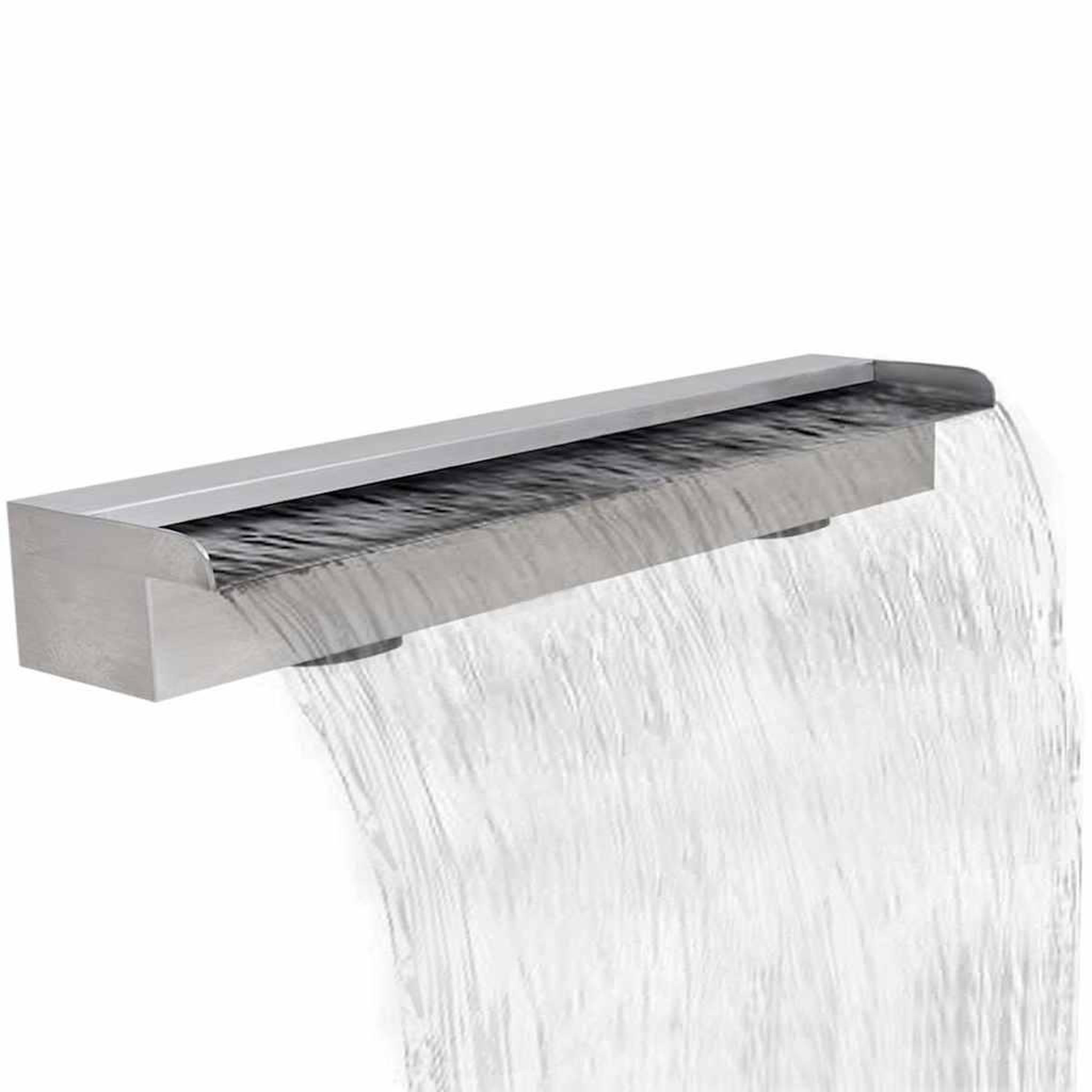 VIDAXL Lame d'eau rectangulaire pour piscine acier inoxydable 90 cm
