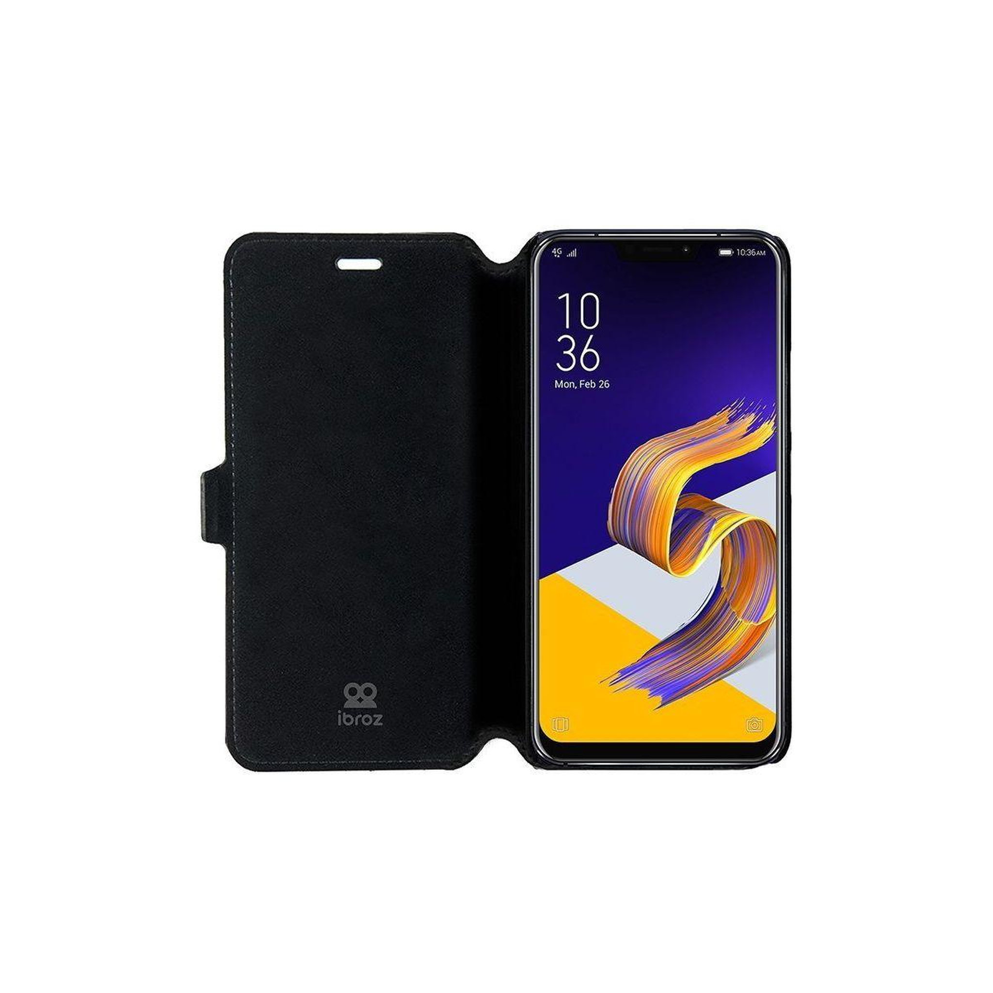 Voir la diapositive 1 : IBROZ Etui Zenfone 5 ZE620KL - ZS620KL Cuir Noir