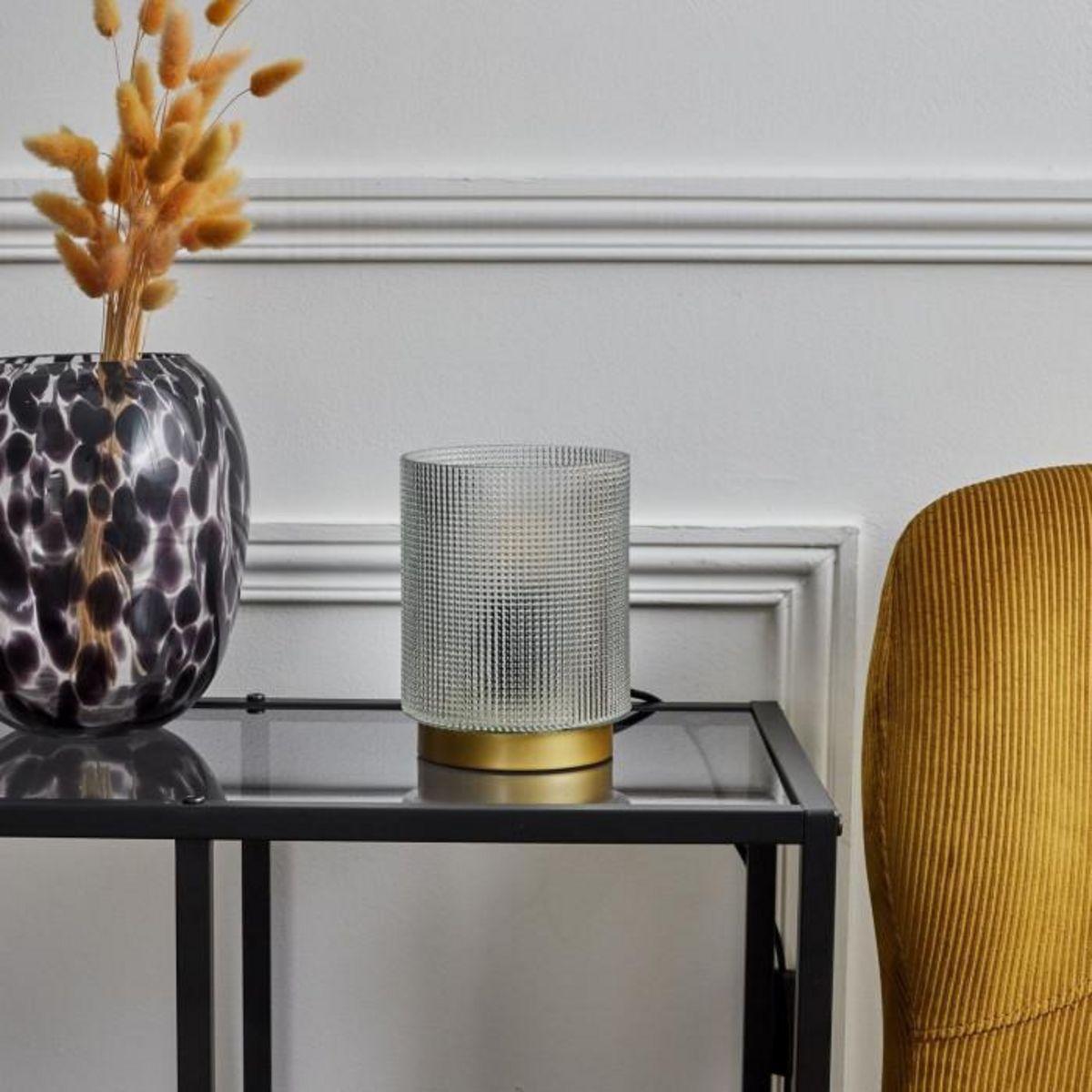 Paris Prix Lampe à Poser Design Embossé  Lounge  15cm Blanc