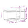 Voir la diapositive 6 : VIDAXL Lit superpose sans matelas 90x190 cm bois de pin massif