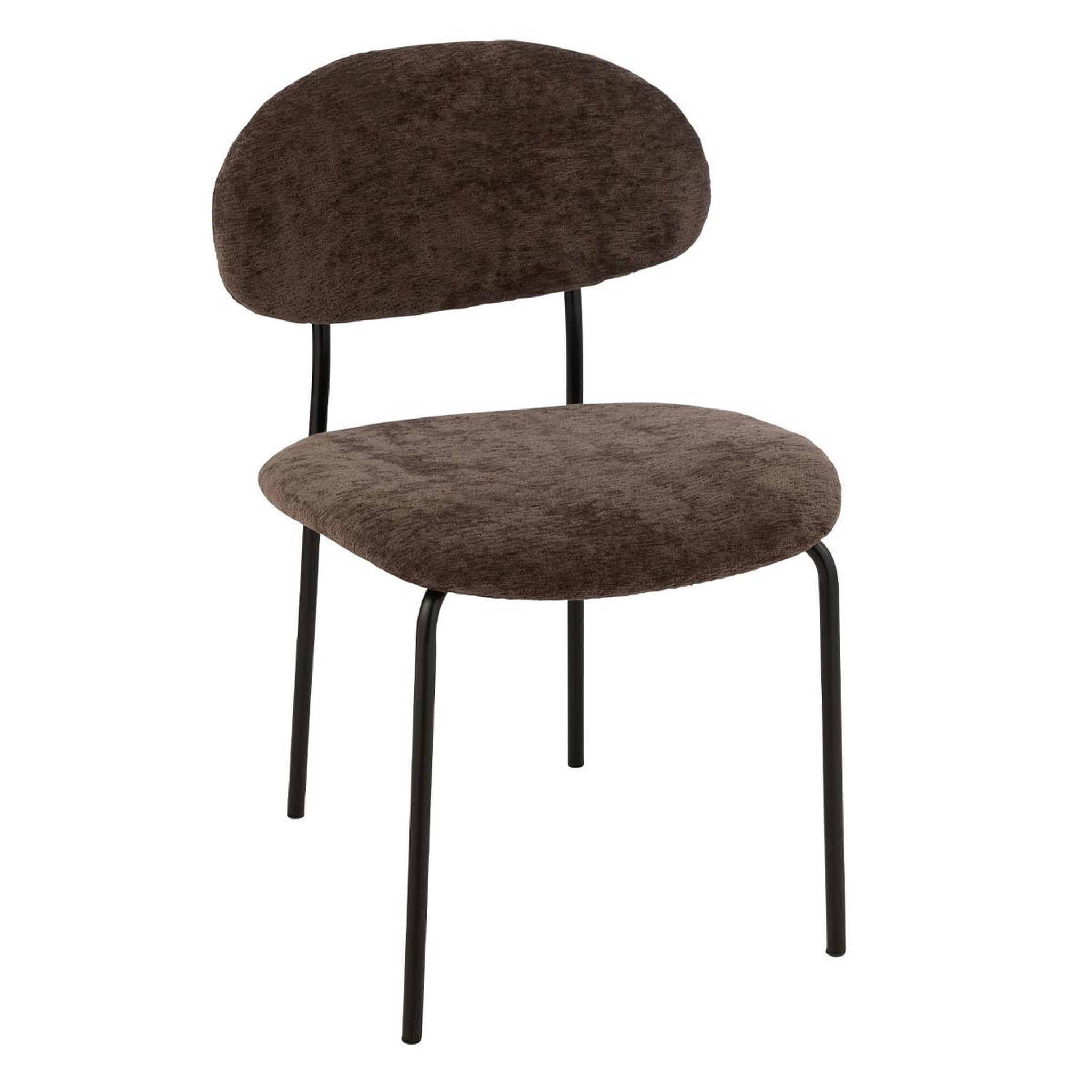 J-LINE Chaise design  anise  82cm marron foncé