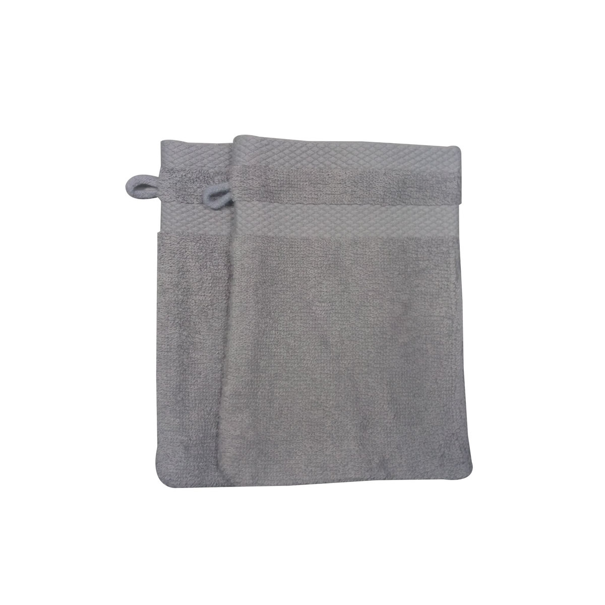 ACTUEL Lot 2 gants de toilette uni en coton tissé 500 g/m²