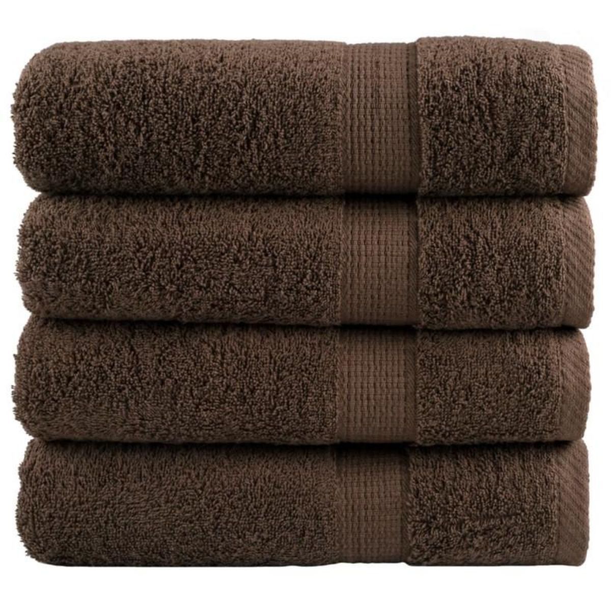 VIDAXL Essuie mains de qualité supérieure SOLUND 4 pcs marron 600 g m²