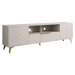 BEST MOBILIER Boccioni - meuble tv - beige - 2 portes, 1 tiroir et 1 niche - 200 cm. Coloris disponibles : Beige