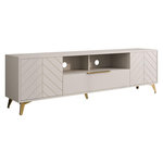 BEST MOBILIER Boccioni - meuble tv - beige - 2 portes, 1 tiroir et 1 niche - 200 cm. Coloris disponibles : Beige