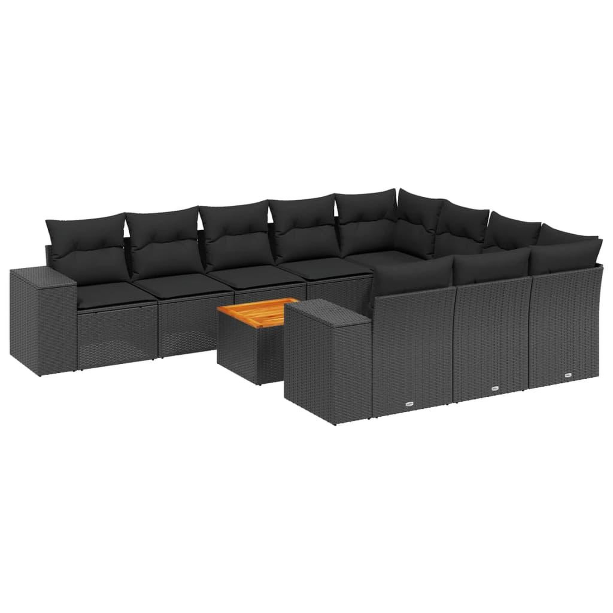 Voir la diapositive 2 : VIDAXL Salon de jardin 11 pcs avec coussins noir resine tressee