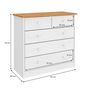 Voir la diapositive 5 : IDIMEX Commode en pin RONDO, 2+3 tiroirs