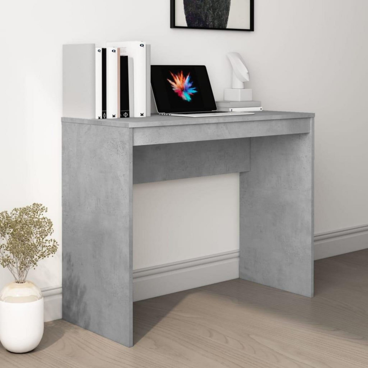 VIDAXL Bureau Gris beton 90x40x72 cm Bois d'ingenierie