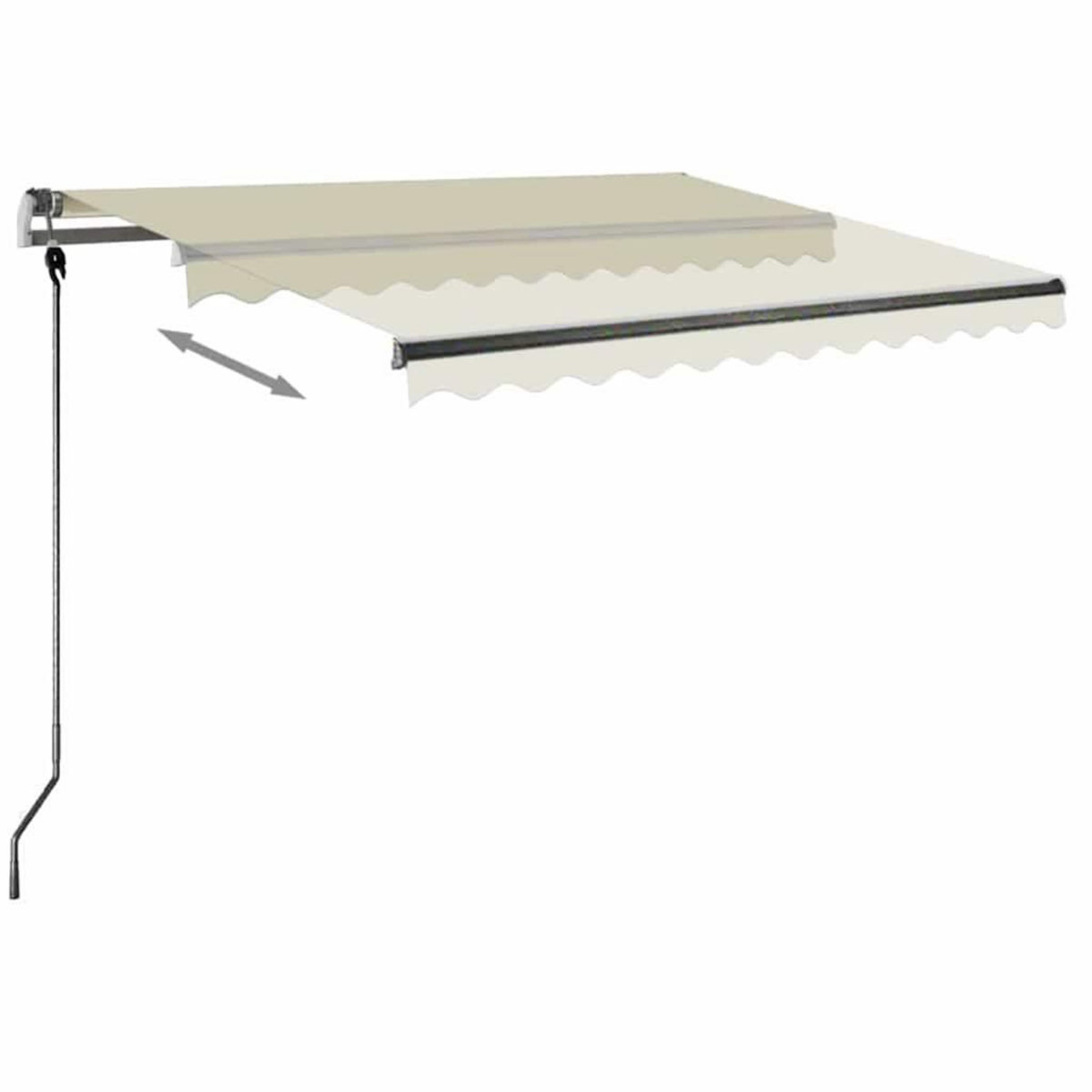 VIDAXL Auvent manuel retractable avec LED 350x250 cm Creme