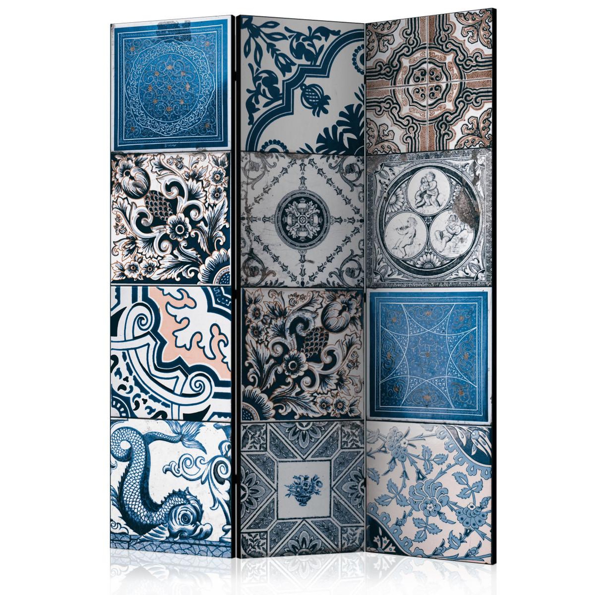 Paris Prix Paravent 3 volets  blue arabesque  135x172cm