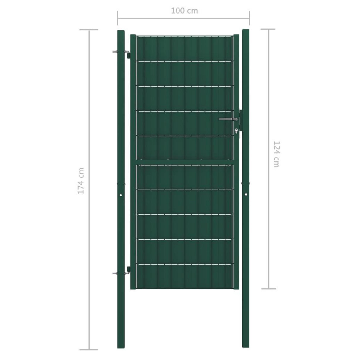 VIDAXL Portail de cloture PVC et acier 100x124 cm Vert