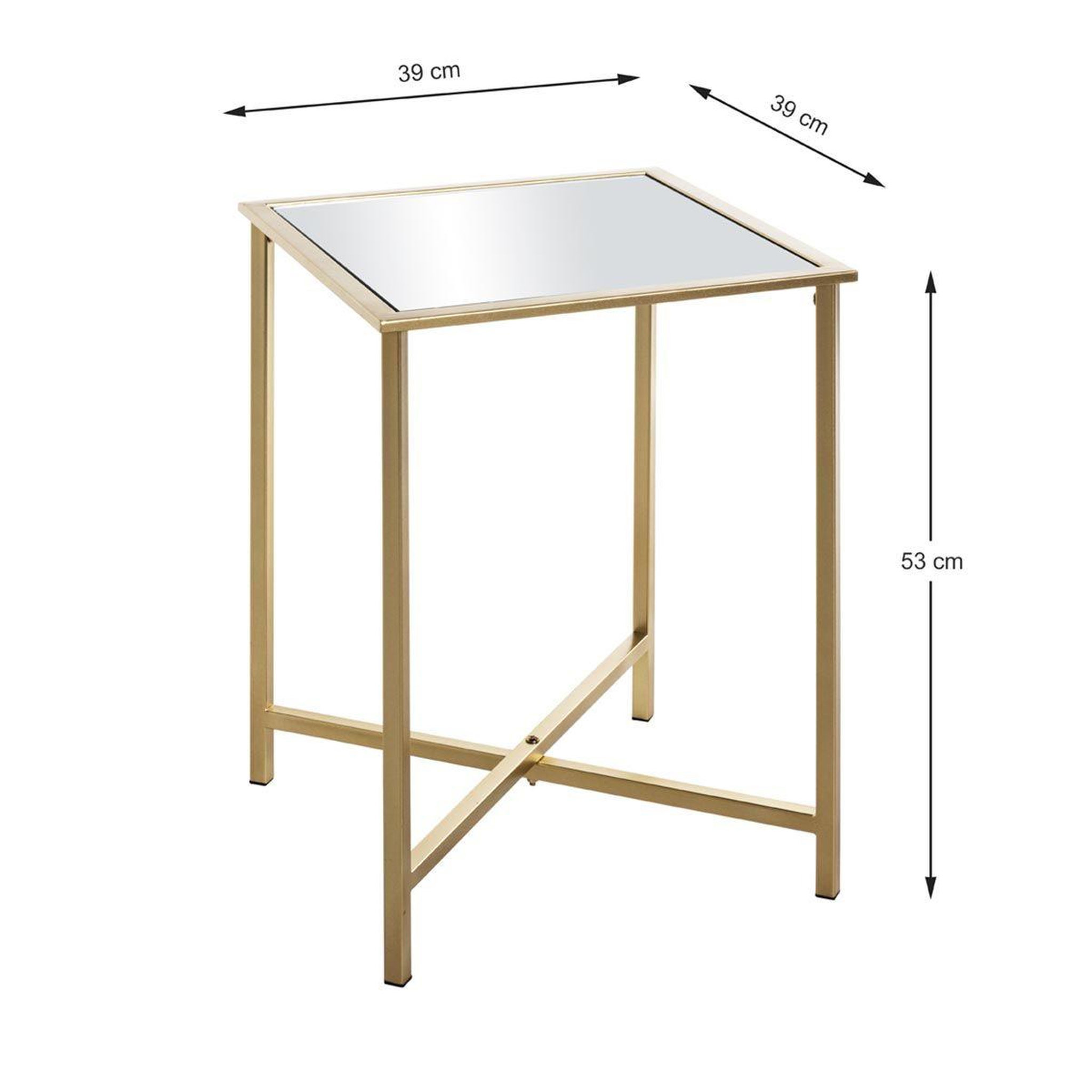 Voir la diapositive 6 : Paris Prix Table d'appoint design en métal  mezo  53cm or