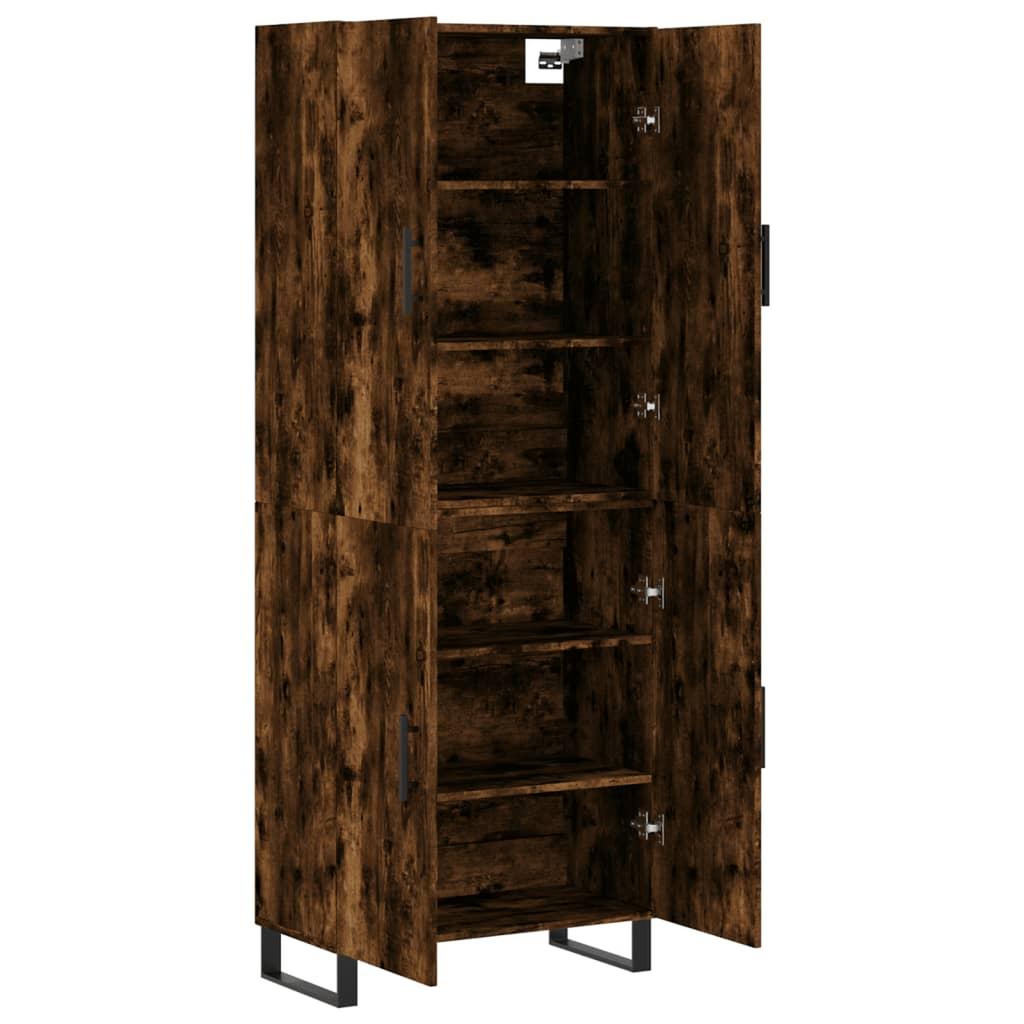 Voir la diapositive 4 : VIDAXL Buffet haut Chene fume 69,5x34x180 cm Bois d'ingenierie