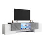 Voir la diapositive 1 : MERAX Meuble tv blanc 180cm mdf