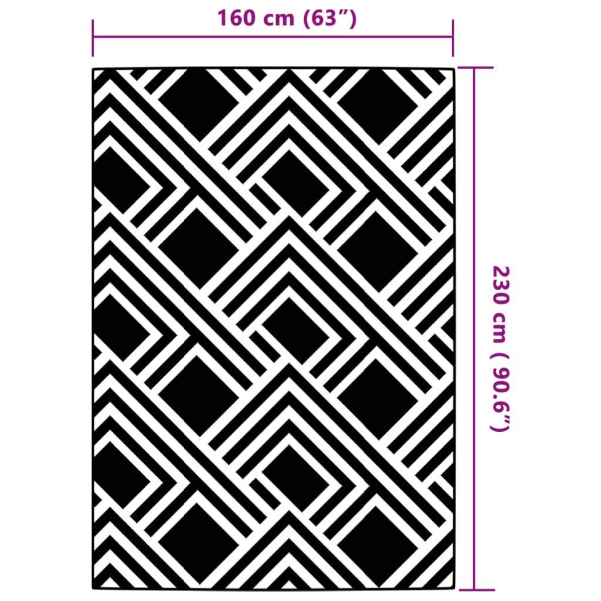 VIDAXL Tapis d'exterieur ARAKIL Gris 160x230 cm PP