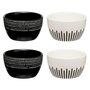 Voir la diapositive 1 : SECRET DE GOURMET Lot de 4 Coupelles en Céramique  Ethnique  10cm Noir & Blanc