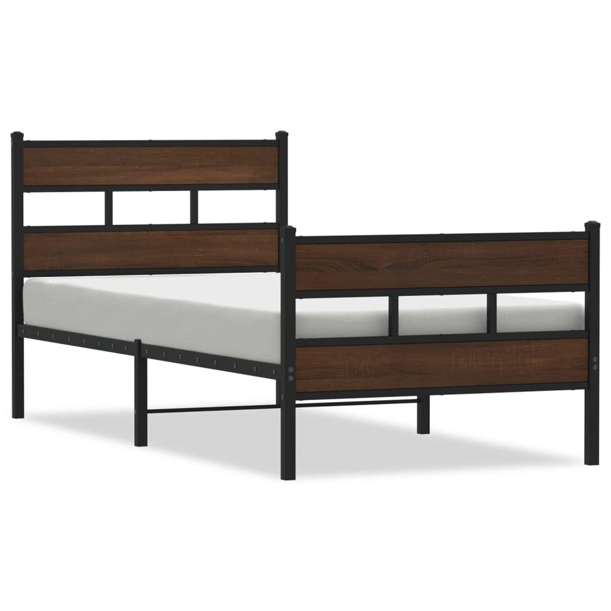 Voir la diapositive 2 : VIDAXL Cadre de lit sans matelas avec tete de lit pied de lit 90x200cm