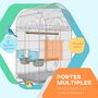 Voir la diapositive 4 : PAWHUT Cage à oiseaux volière sur roulettes - étagère, grille, plateau amovible, 2 bols acier inox, perchoir - acier blanc