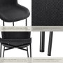 Voir la diapositive 4 : tectake Chaise rembourrée forme ergonomique avec dossier haut Tissu noir/noir Lot de 4