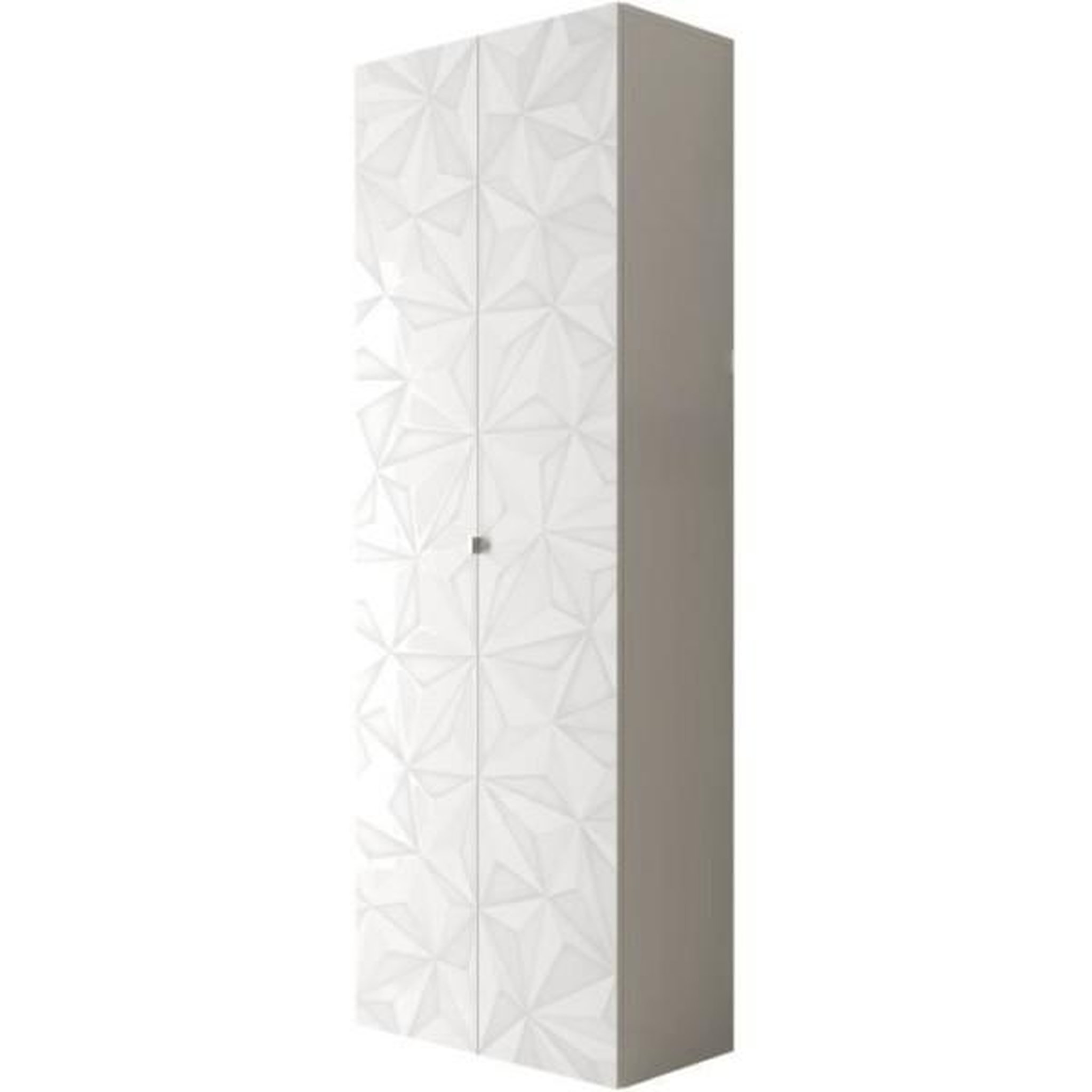 Voir la diapositive 2 : MARKET24 Armoire de rangement - 2 portes - 3 étageres - Blanc laqué - L63 x P35 x H184 cm - PARIGI