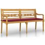 Voir la diapositive 2 : VIDAXL Banc Batavia avec coussin rouge bordeaux 150cm Bois teck massif