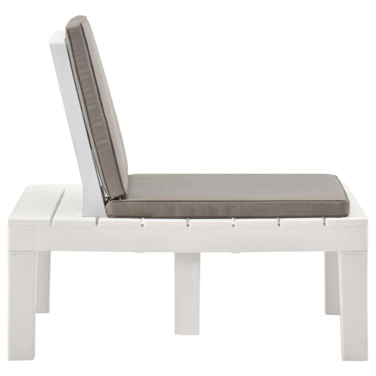 VIDAXL Chaises de salon de jardin et coussins lot de 2 Plastique Blanc