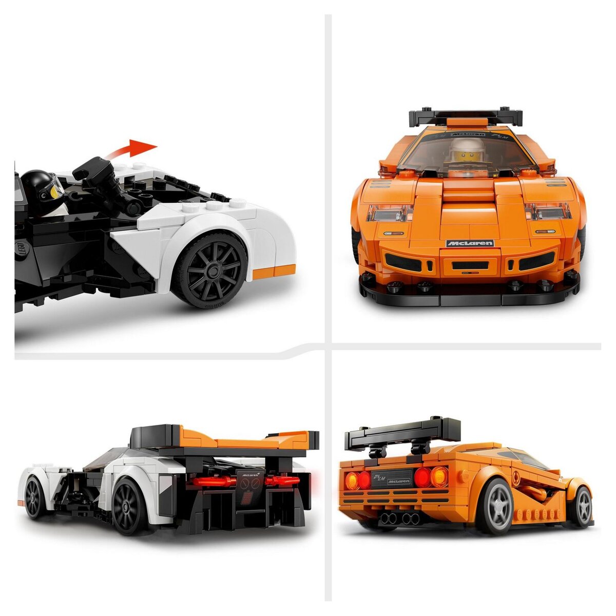 LEGO Speed Champions 76918 - McLaren Solus GT et McLaren F1 LM, Jouet de Contruction Voiture de Course, Kit de Maquette Hypercar
