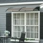 Voir la diapositive 2 : OUTSUNNY Auvent marquise de porte design voûté arrondi dim. 200L x 96l x 27H cm polycarbonate fumé brun PP noir