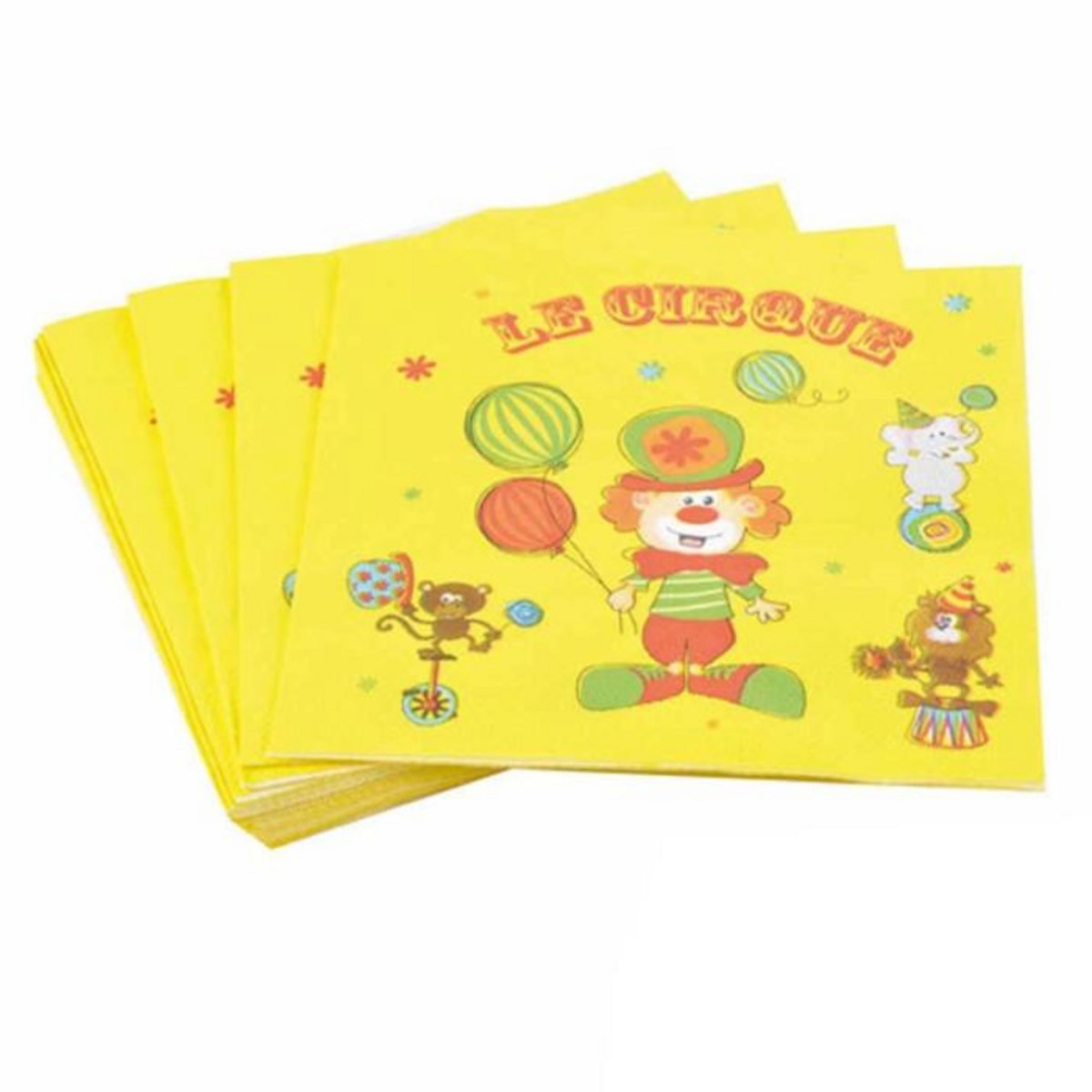 Paris Prix Lot de 20 Serviettes en Papier  Le Cirque  33x33cm Jaune