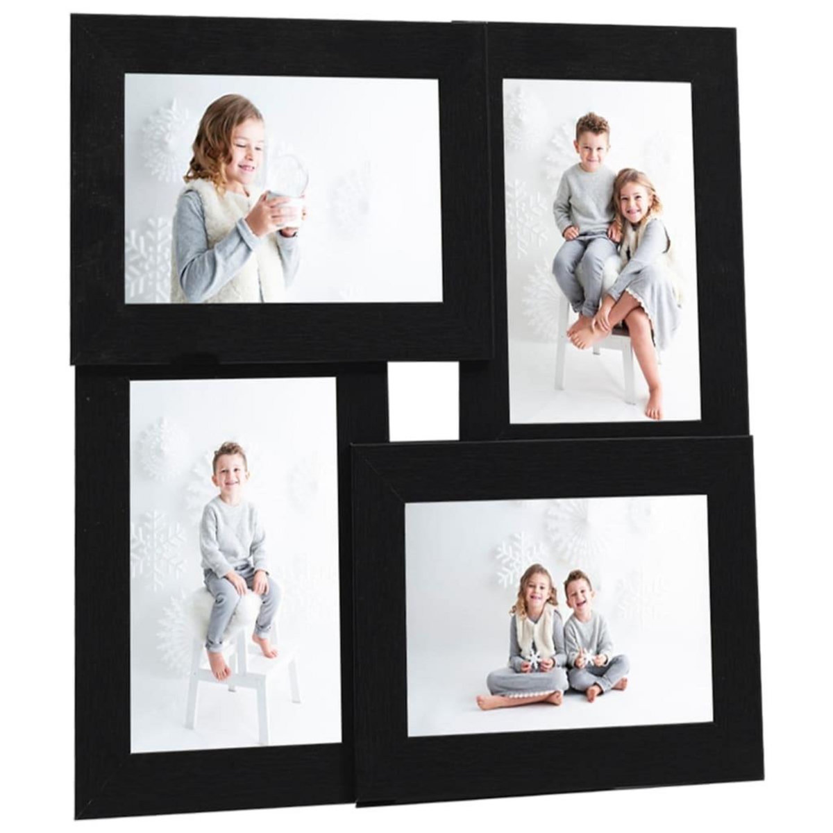 VIDAXL Collage de cadres photo pour photo de 4x (10x15 cm) Noir MDF