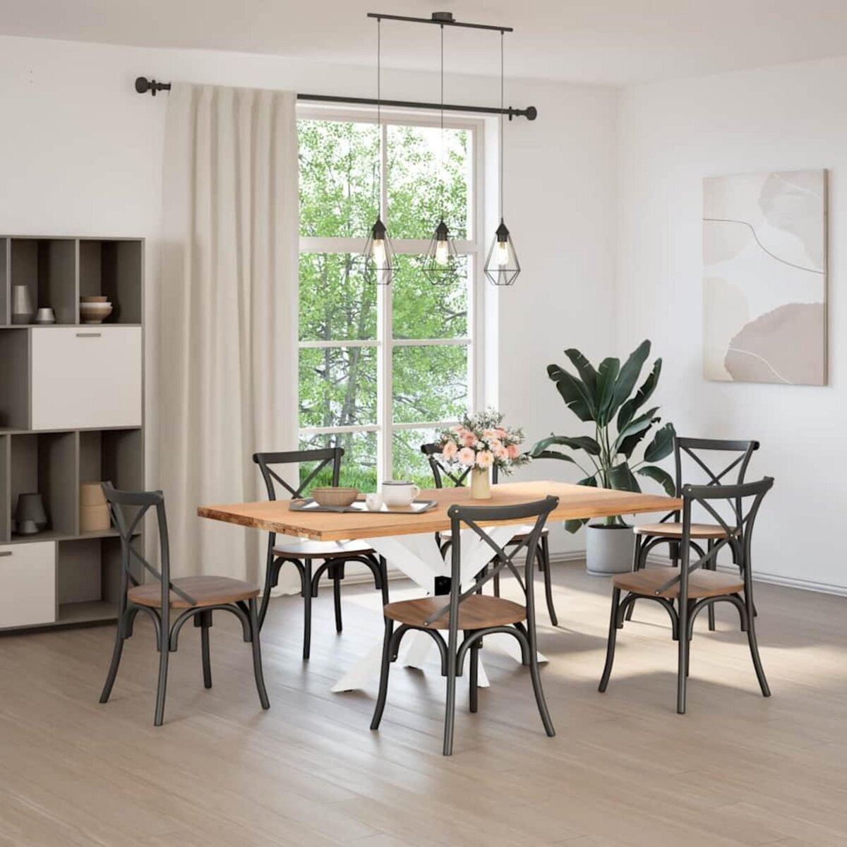 VIDAXL Pied de table a manger forme d'araignee blanc 120x68x(72-73) cm