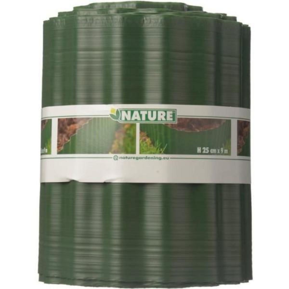 NATURE Bordure a gazon polyéthylene vert H25 cm x 9 m - NATURE