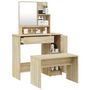 Voir la diapositive 4 : VIDAXL Ensemble de coiffeuse Chene Sonoma 86,5x35x136 cm