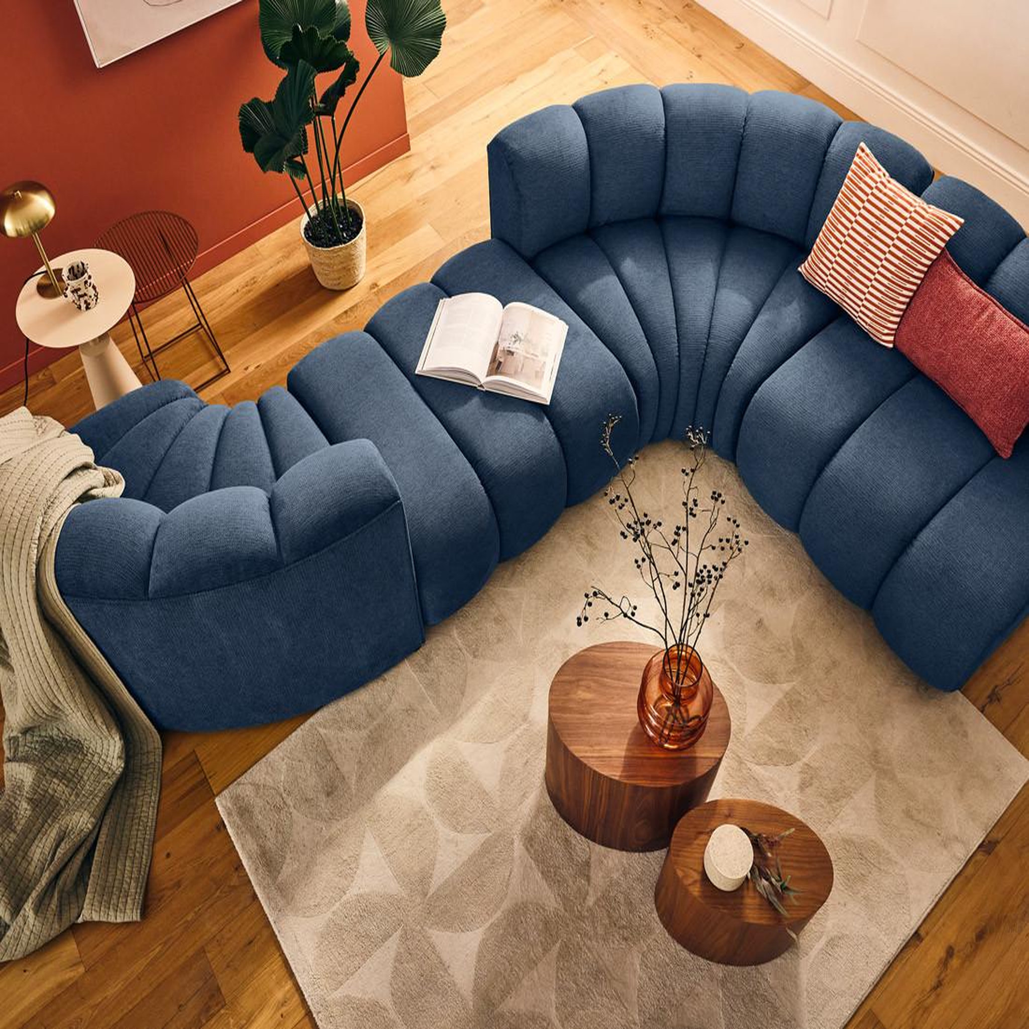 Voir la diapositive 3 : LISA DESIGN Debbie - module d'angle réversible en tissu texturé
