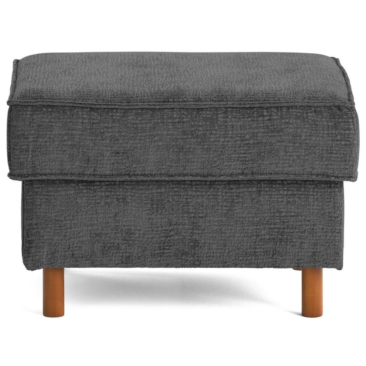 LISA DESIGN Jake - pouf en tissu velours relief - pieds en bois foncé