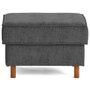 Voir la diapositive 4 : LISA DESIGN Jake - pouf en tissu velours relief - pieds en bois foncé