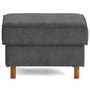 Voir la diapositive 4 : LISA DESIGN Jake - pouf en tissu velours relief - pieds en bois foncé