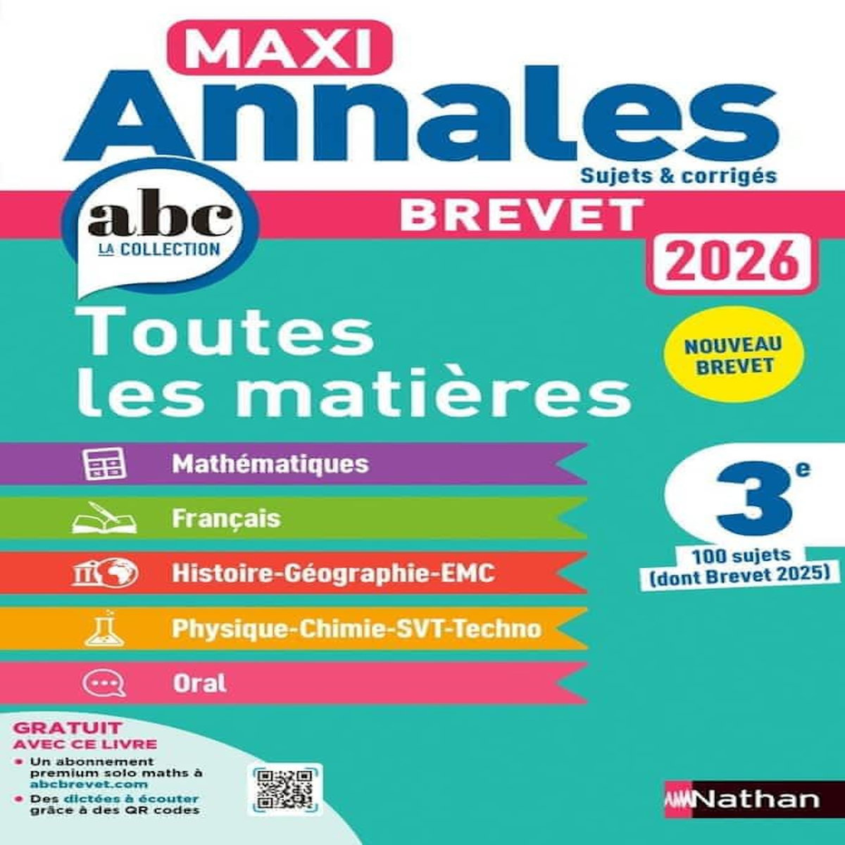 BREVET 3E TOUTES LES MATIERES MAXI ANNALES. 100 SUJETS (DONT BREVET 2025), EDITION 2026, Feugère Carole