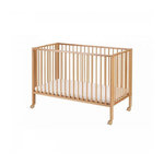 TISSI Lit bébé à barreaux pliable 60x120 cm en hêtre massif naturel