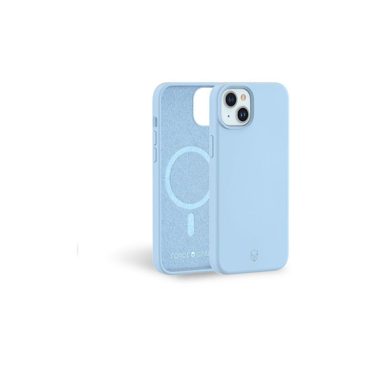 FORCE CASE Coque iPhone 15  silicone  bleu ciel