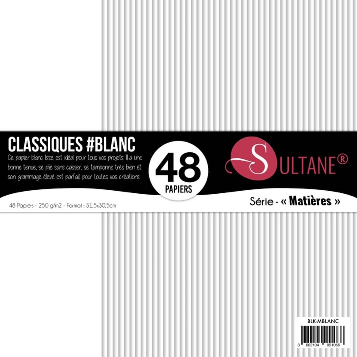  48 papiers Scrapbooking Blanc - 300g/m2 - H : 30,5 cm