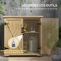 Voir la diapositive 6 : OUTSUNNY Armoire de jardin 2 portes croisillons étagère toit bitumé bois sapin pré-huilé