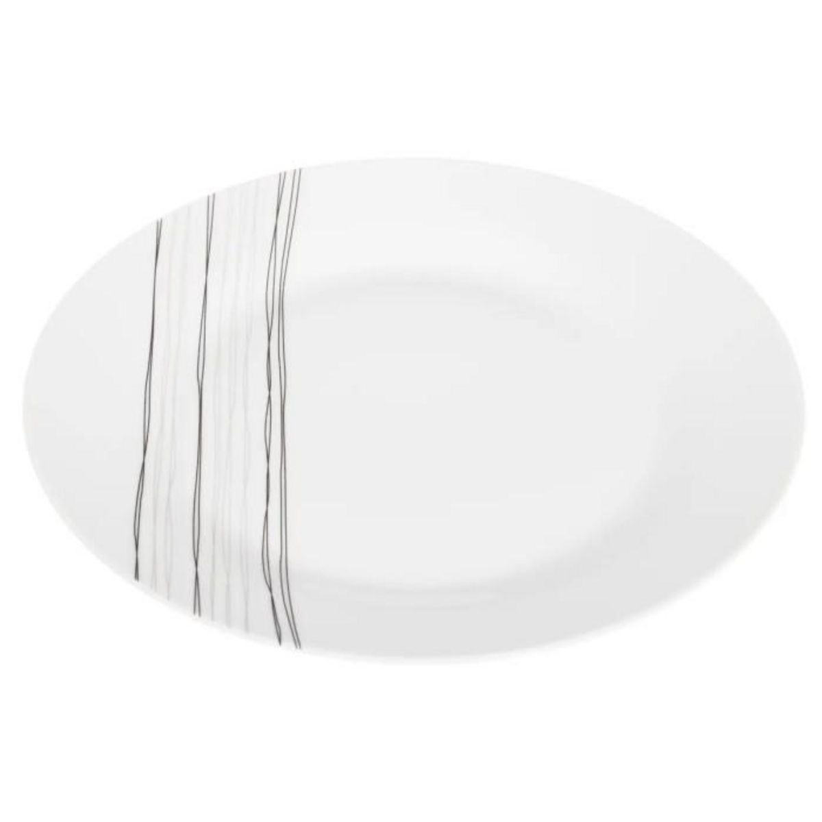 SECRET DE GOURMET Lot de 6 Assiettes Plates  Lignes  27cm Blanc