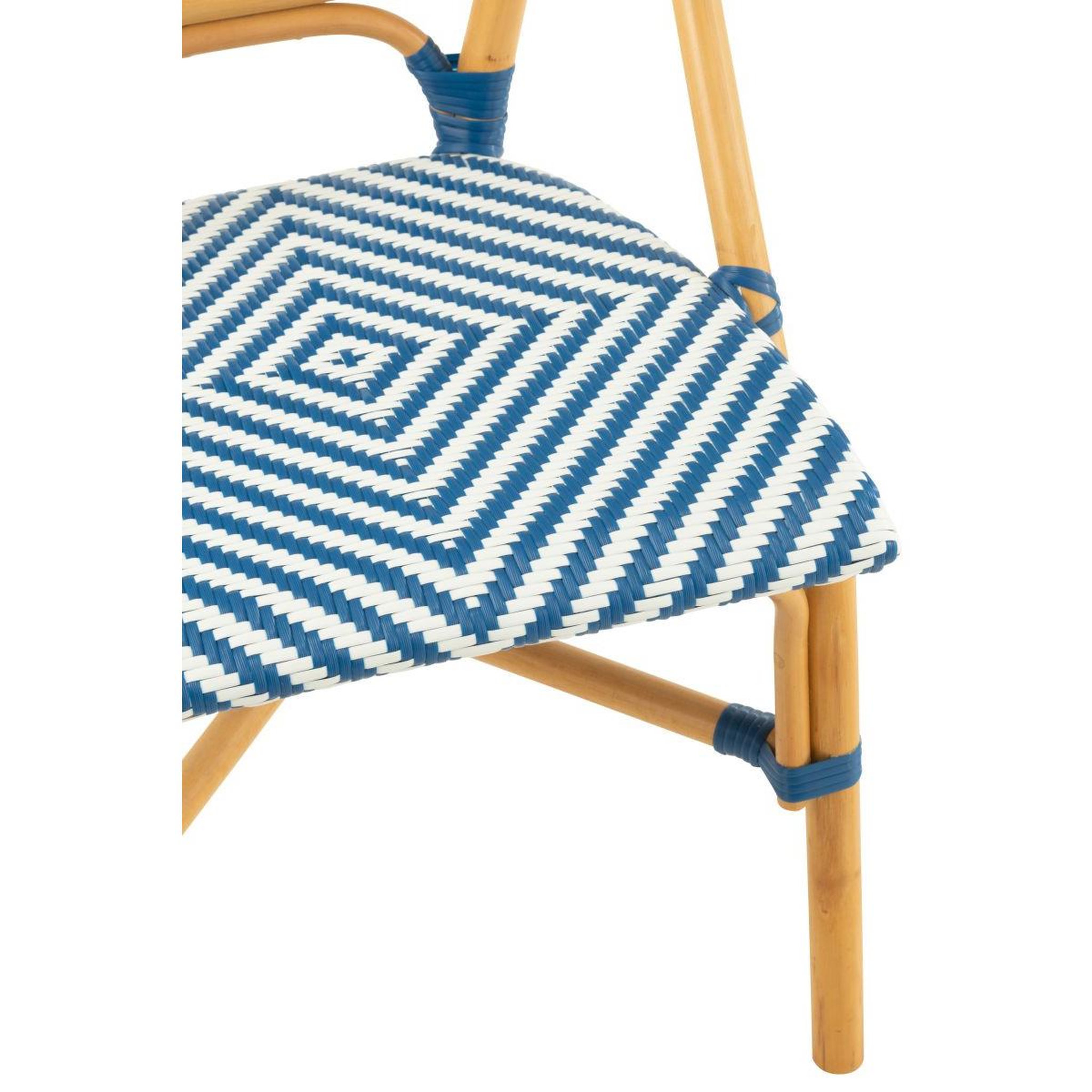Voir la diapositive 6 : J-LINE Chaise en rotin  danial  85cm bleu