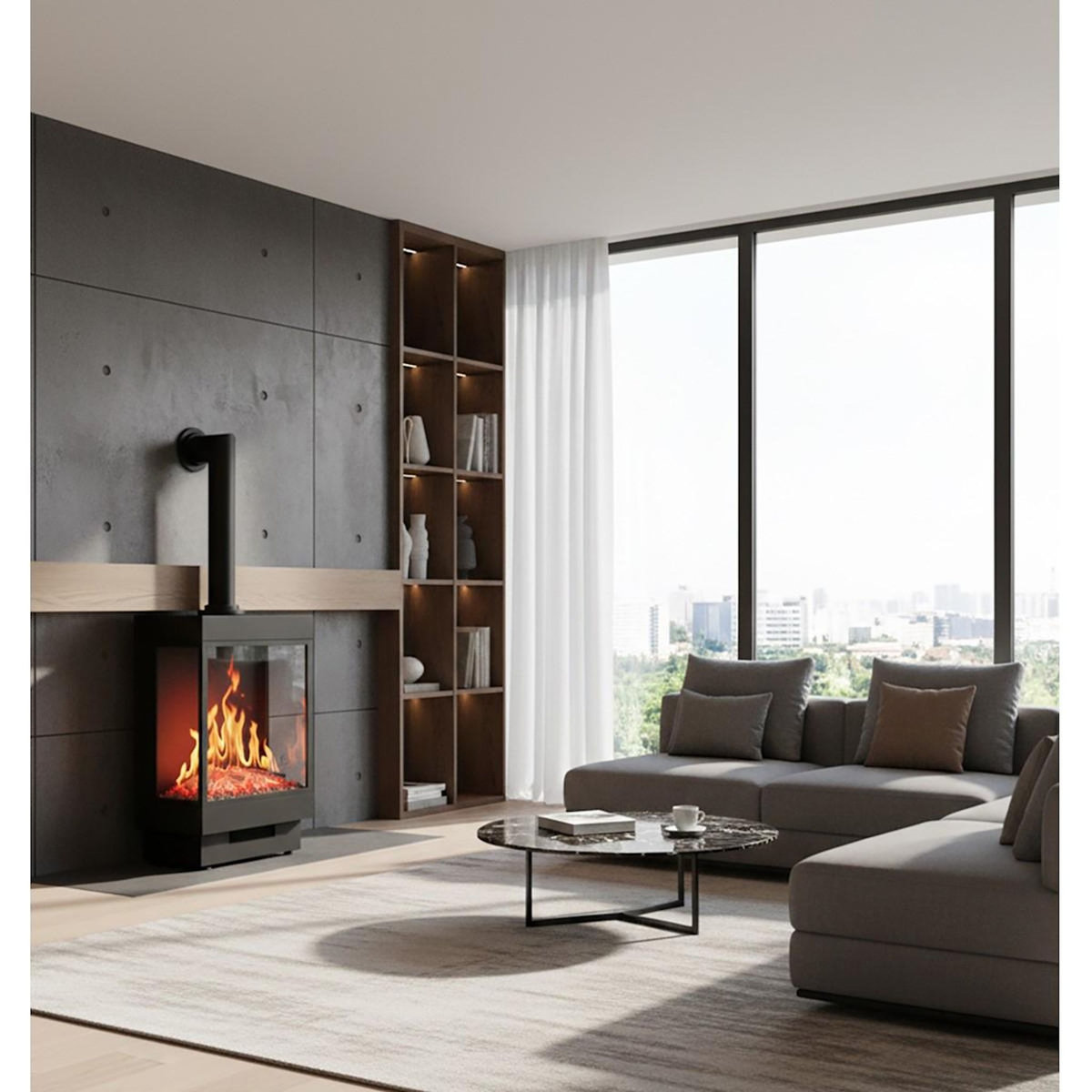 Chemin'arte Cheminée électrique 2000w - majestic 3d