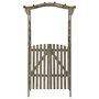 Voir la diapositive 2 : VIDAXL Pergola avec portail 116x40x204 cm Gris Bois de sapin massif