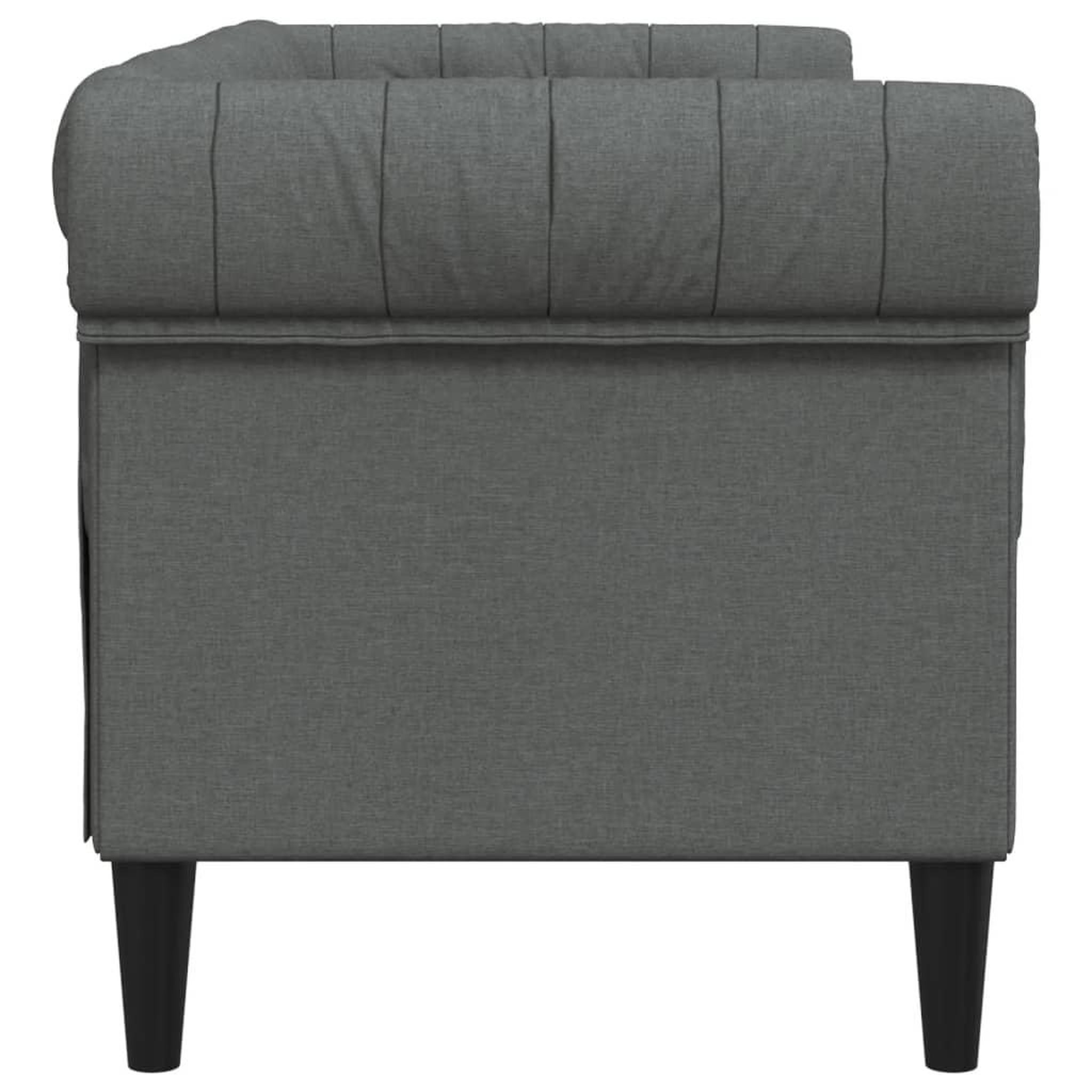 Voir la diapositive 5 : VIDAXL Canape Chesterfield 2 places gris fonce tissu