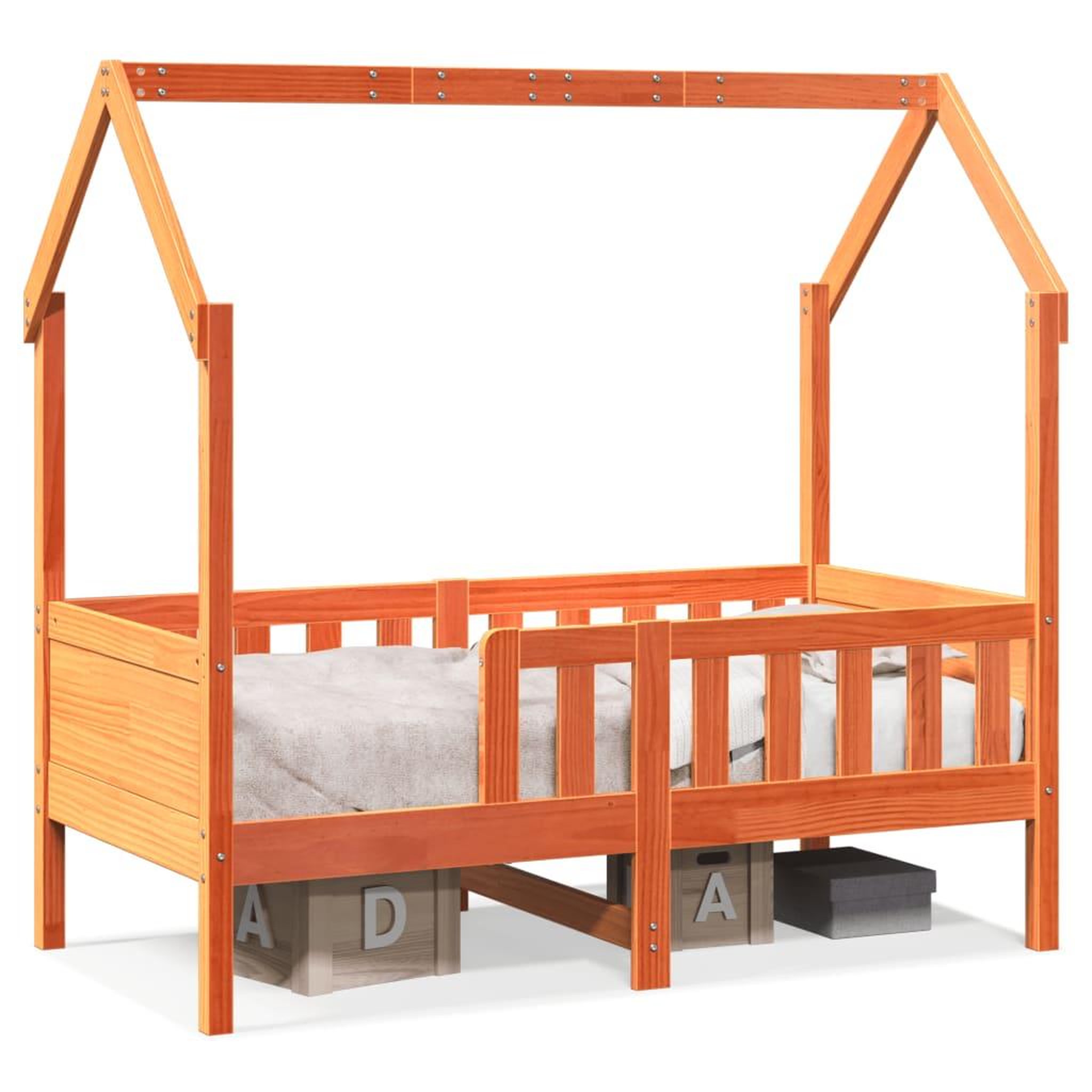 Voir la diapositive 2 : VIDAXL Cadre de lit d'enfants forme de maison sans matelas pin